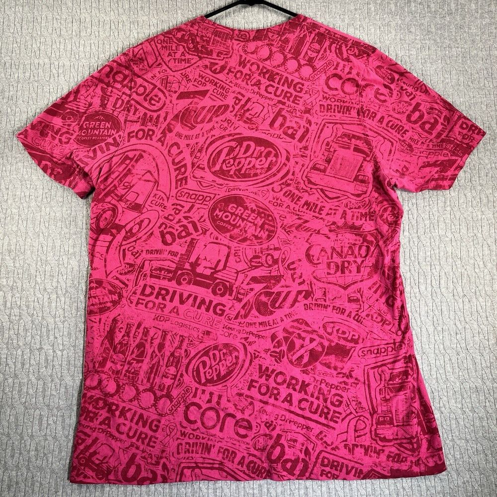 Dr Pepper Keurig All Over Pink Print Driving For A Cure Ribbon Men's shirt(XL)‎ - Picture 6 of 9